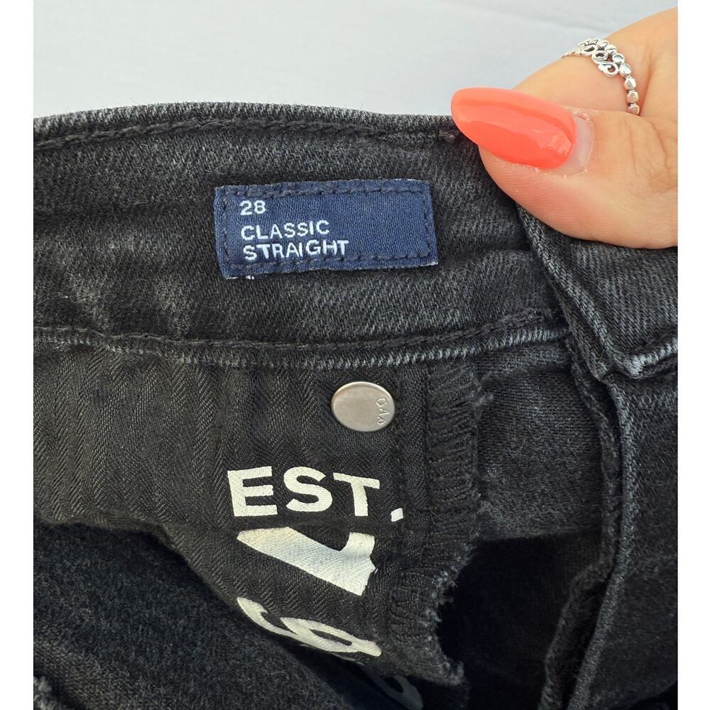 GAP Light Wash & Black High Waisted Straight Leg Jean Bundle Sz. 27/28 - Picture 4 of 14
